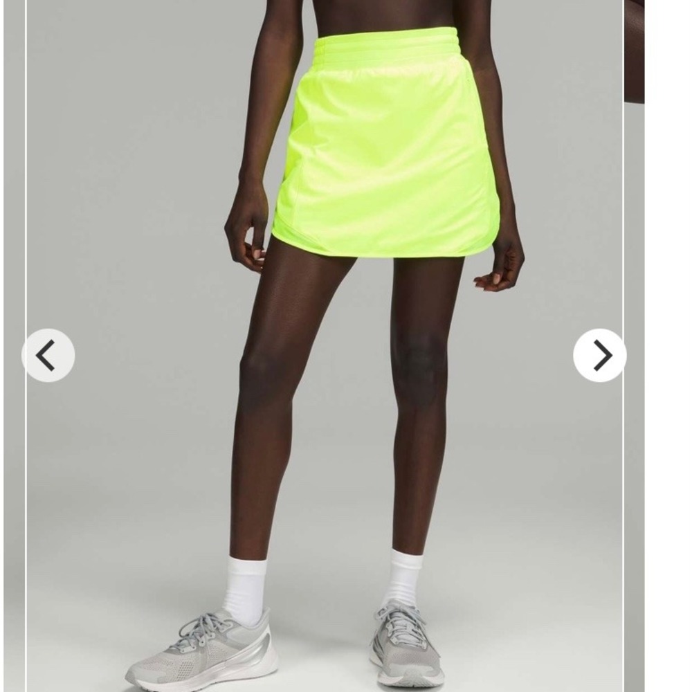 Lululemon Hotty Hot High-Rise Skirt Skorts Size 6‎ neon Highlight Yellow